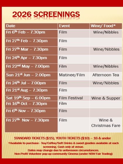 2026 Screening Dates