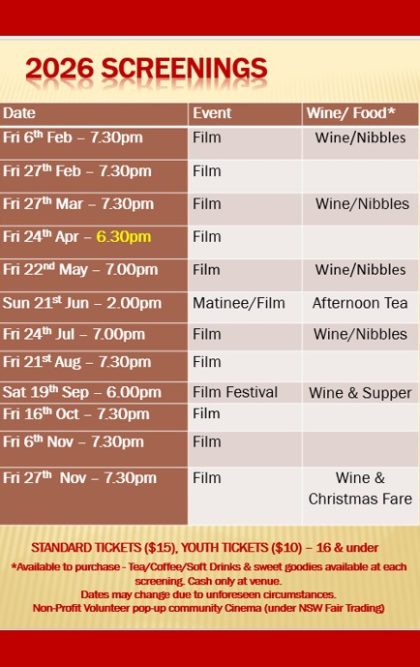 2026 Screening Dates